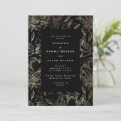 Elegante handgezeichnete botanische Hochzeit Einladung (Stehend Vorderseite)