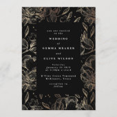 Elegante handgezeichnete botanische Hochzeit Einladung (Vorderseite)