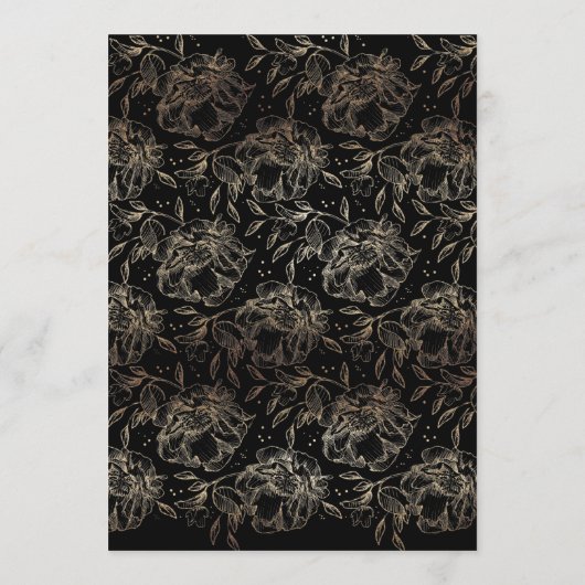 Elegante handgezeichnete botanische Hochzeit Einladung (Rückseite)