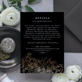 Elegante handgezeichnete botanische Hochzeitdetail Begleitkarte