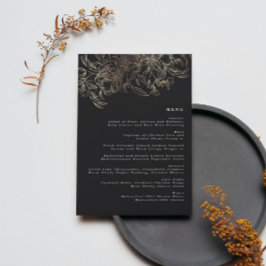 Elegante handgezeichnete botanische Hochzeitsempfe Menükarte