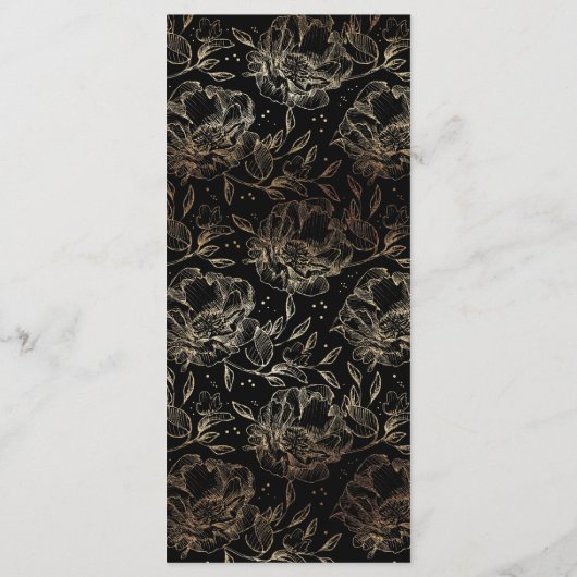 Elegante handgezeichnete botanische Hochzeitsfeier Programm (Rückseite)