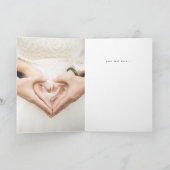 Elegante handgezeichnete Botanische Monogramm-Hoch Dankeskarte (Innenseite)