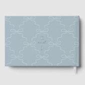 Elegante handgezeichnete Bow & Ribbon Monogram Hoc Gästebuch (Rückseite)