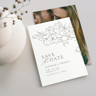 Elegante handgezeichnete florale sagegrüne Hochzei Save The Date