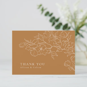 Elegante handgezeichnete goldene Hochzeit im Herbs Dankeskarte