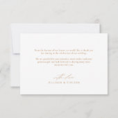 Elegante handgezeichnete goldene Hochzeit im Herbs Dankeskarte (Rückseite)