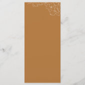 Elegante handgezeichnete goldene Hochzeit im Herbs Menükarte (Rückseite)