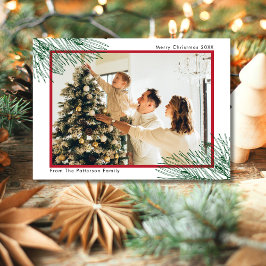 Elegante handgezeichnete Grüne Minimalistische Wei Feiertagskarte