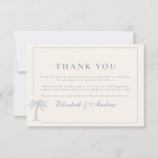 Elegante, handgezeichnete Hochzeit Dankeskarte (Vorderseite)