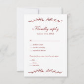 Elegante handgezeichnete Hochzeit RSVP Karte (Vorderseite)