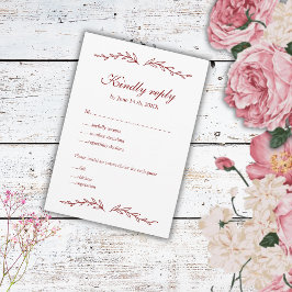 Elegante handgezeichnete Hochzeit RSVP Karte