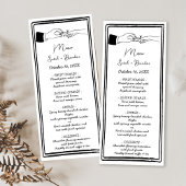 Elegante handgezeichnete Retro Black Wedding Menükarte