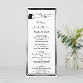 Elegante handgezeichnete Retro Black Wedding Menükarte (Stehend Vorderseite)