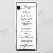 Elegante handgezeichnete Retro Black Wedding Menükarte (Vorderseite)