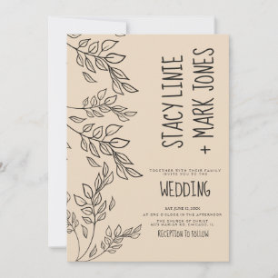 Elegante handgezeichnete Schrift Hochzeit Einladung