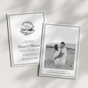 Elegante handgezeichnete Schwan Vintage-Botanik-Ho Einladung