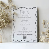 Elegante handgezeichnete Schwarz-Weiß-Moderne Hoch Einladung