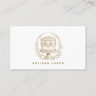 Elegante handgezeichnete Tortenbäckerei Visitenkarte