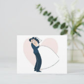 Elegante handgezeichnete Verlobung eines Paares Postkarte (Stehend Vorderseite)