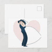 Elegante handgezeichnete Verlobung eines Paares Postkarte (Vorne/Hinten)