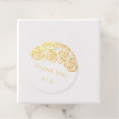 Elegante handgezogene Gold-Rose Danke Monogram Geschenkanhänger (Mit Box)