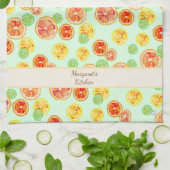 Elegante handIllustrierte Aquarellfarben-Zitrussch Geschirrtuch (Gefaltet)