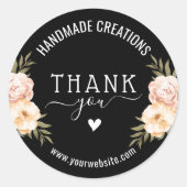 Elegante Handmade Business Vielen Dank Runder Aufkleber (Vorderseite)