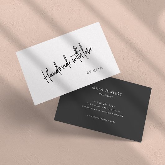 Elegante Handmade mit Liebe Business Card Visitenkarte