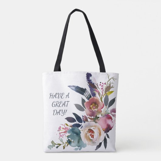 ELEGANTE HANDPAINTED WATERCOLOR BLUME FÜR IHRE TASCHE (Rückseite)