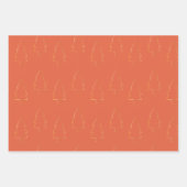 Elegante handrawn Patterns Gold Burnt Orange Geschenkpapier Set (Vorderseite 3)