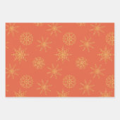 Elegante handrawn Patterns Gold Burnt Orange Geschenkpapier Set (Vorderseite 2)