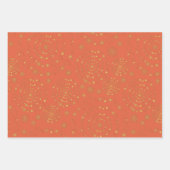 Elegante handrawn Patterns Gold Burnt Orange Geschenkpapier Set (Vorderseite)