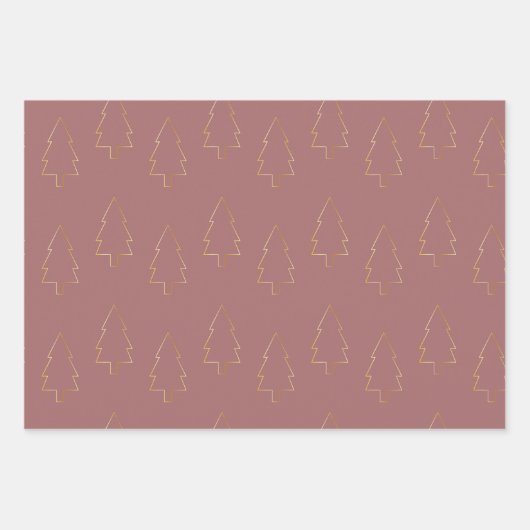 Elegante handrawn Patterns Gold Geschenkpapier Set (Vorderseite 3)