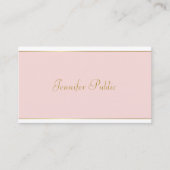 Elegante Handschrift Blush Pink Gold Chic Vorlage Visitenkarte (Vorderseite)