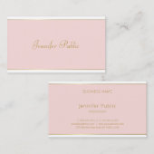 Elegante Handschrift Blush Pink Gold Chic Vorlage Visitenkarte (Vorne/Hinten)