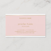 Elegante Handschrift Blush Pink Gold Chic Vorlage Visitenkarte (Rückseite)