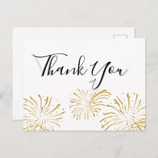 Elegante Handschrift Dankeschön Postkarte (Vorne/Hinten)