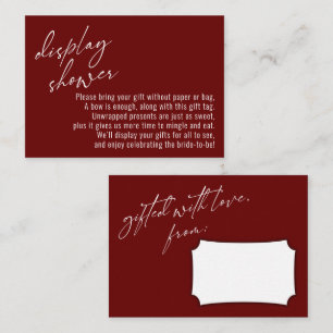Elegante Handschrift Display Dusche Burgunderrot Begleitkarte