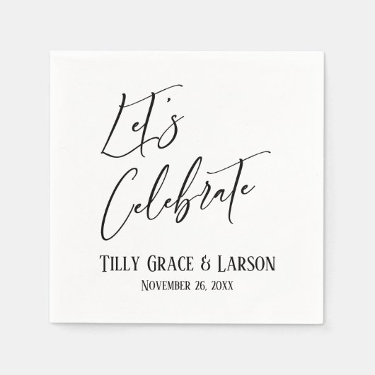 Elegante Handschrift einfach feiern lassen Serviette (Vorderseite)