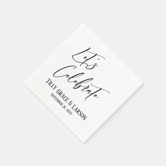 Elegante Handschrift einfach feiern lassen Serviette (Ecke)