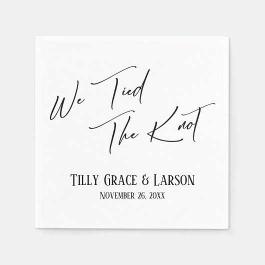 Elegante Handschrift Einfach Wir tippten den Knote Serviette (Vorderseite)