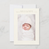 Elegante Handschrift Einfache Foto Babydusche Dankeskarte (Rückseite)