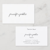 Elegante Handschrift Moderne Minimalistische Vorla Visitenkarte (Vorne/Hinten)