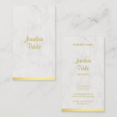 Elegante Handschrift Name Gold Marmor Moderne Visitenkarte (Vorne/Hinten)
