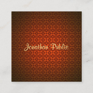 Elegante Handschrift Name Text Vorlage Roter Damas Quadratische Visitenkarte