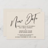 Elegante Handschrift New Date Cream Ankündigung (Vorne/Hinten)