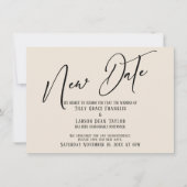 Elegante Handschrift New Date Cream Ankündigung (Vorderseite)