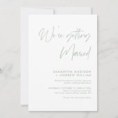 Elegante Handschrift Sage Green Wedding Einladung (Vorderseite)