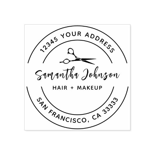 Elegante Handschrift Salon Rubber Briefmarke Gummistempel (Prägung)